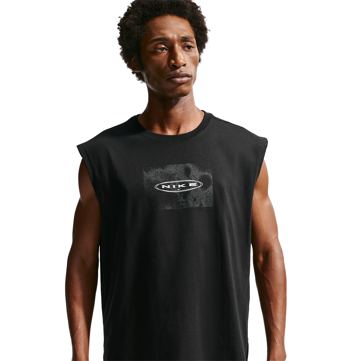 Nike Loose Sleeveless Running T-Shirt — Black — Size Small — Back View