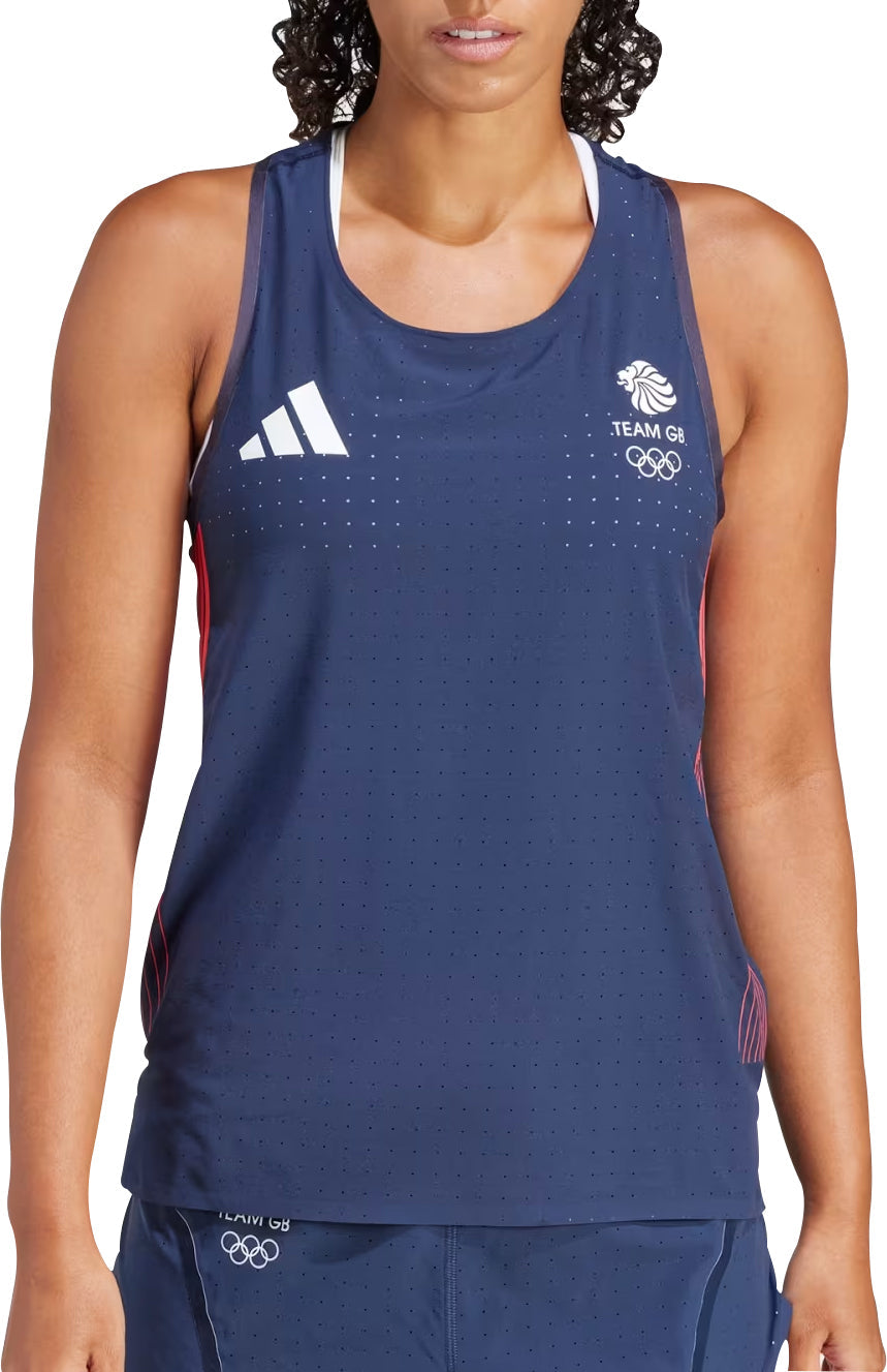 adidas Adizero Team GB Womens Running Vest Tank Top - Blue