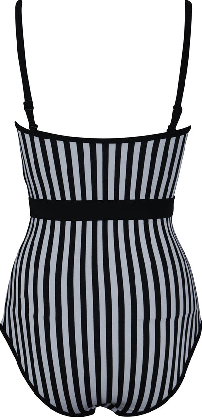 Avon Monochrome Stripe Womens Swimsuit - Black