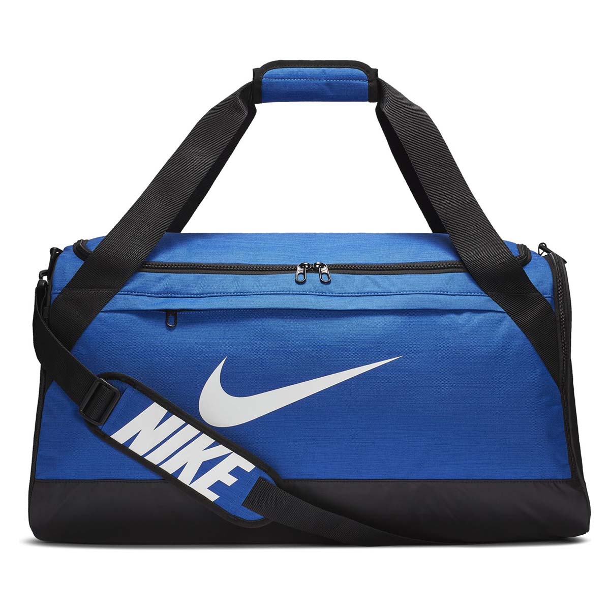 Nike Brasilia Medium Duffle Bag — Game Royal - Black - White — Front View