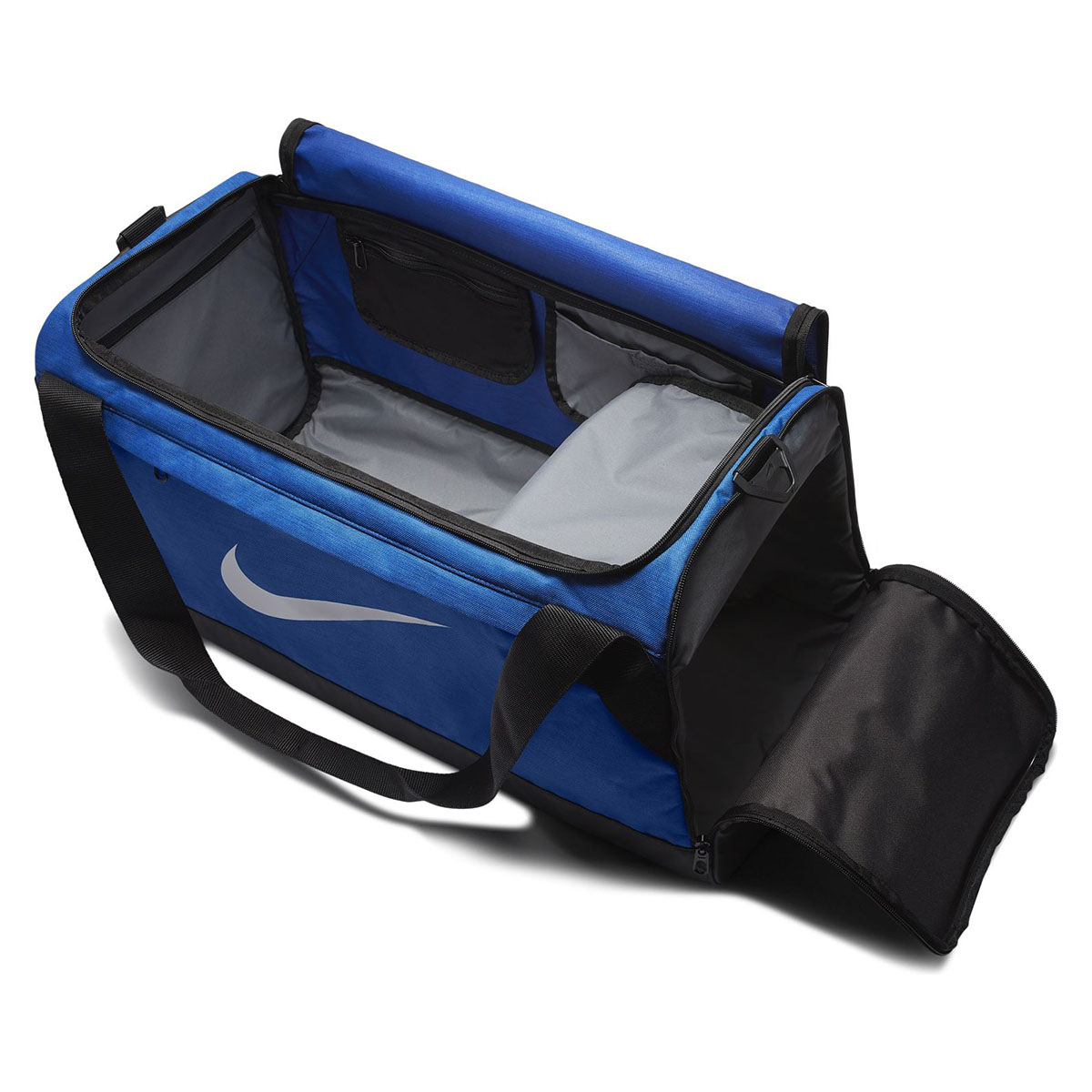 Nike Brasilia Medium Duffle Bag — Game Royal - Black - White — Top View