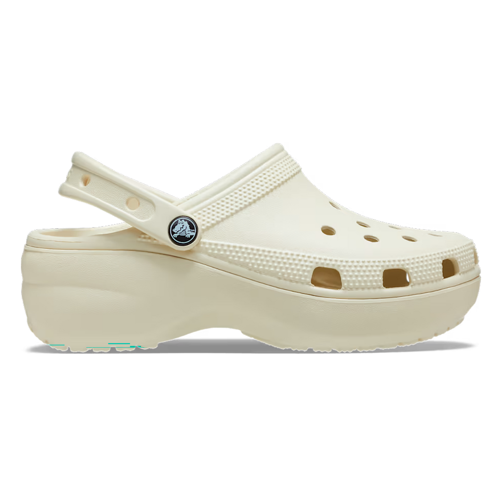 Crocs Classic Platform Clog — Bone — Size B — Width 10 — Front View