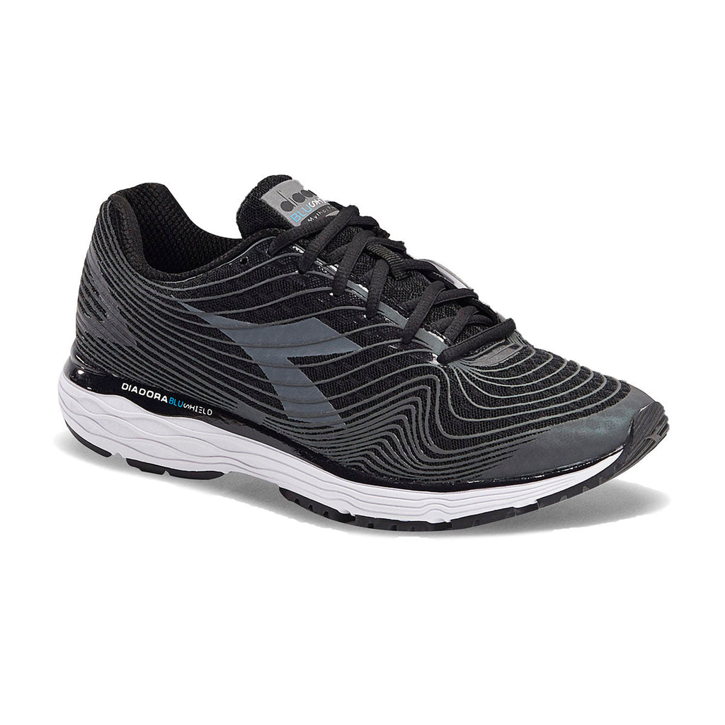 Diadora Mythos Blushield Fly Hip — Black - Black - White — Size D — Width 8 — Back View