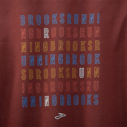 Brooks Distance Graphic Short Sleeve Womens Running Top - Red