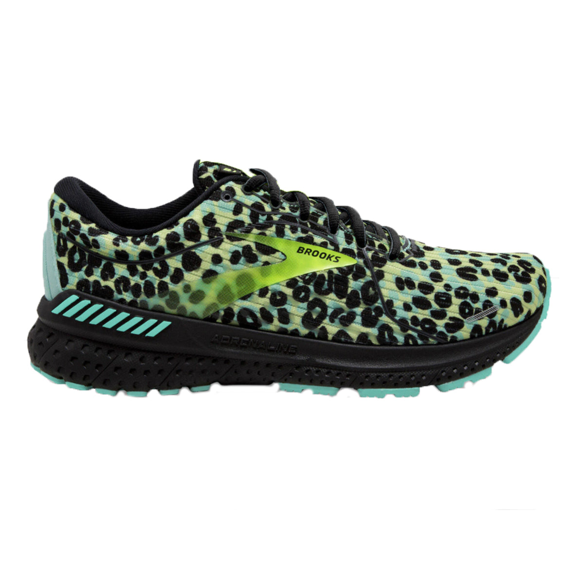 Brooks Adrenaline GTS 21 Wild Cheetah — Ocean - Black - Nightlife — Size B — Width 10.5 — Front View