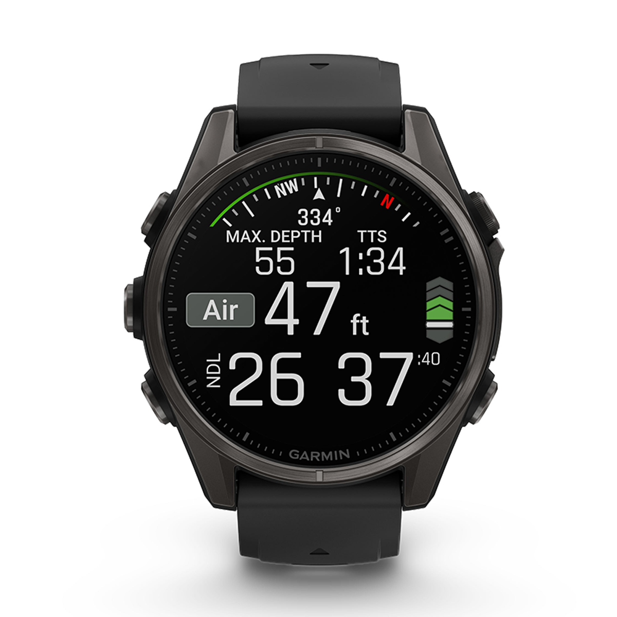 Garmin Fenix 8 Amoled — Carbon Gray DLC Titanium Black - Pebble Gray — Size 51 mm — Alternate View 8