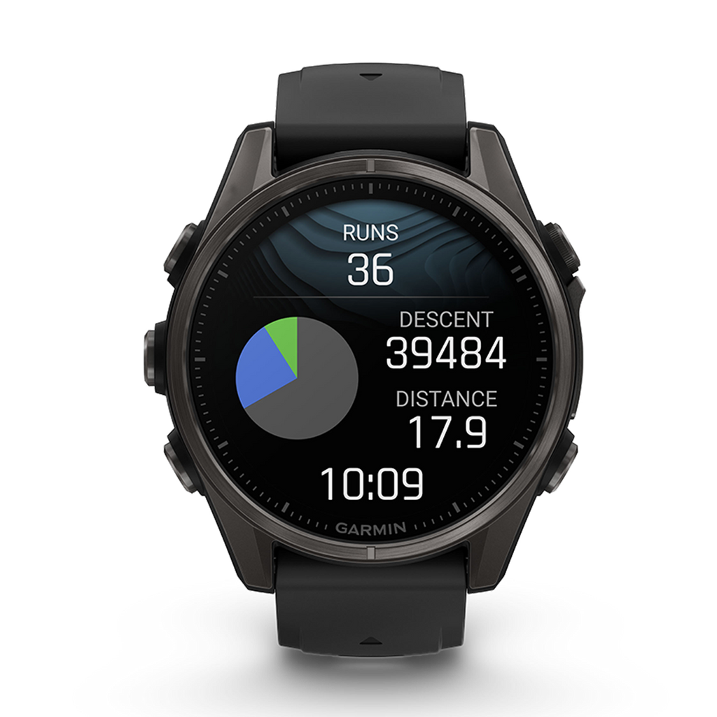 Garmin Fenix 8 Amoled — Carbon Gray DLC Titanium Black - Pebble Gray — Size 51 mm — Alternate View 9