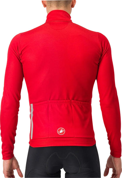 Castelli Entrata Thermal Long Sleeve Mens Cycling Jersey - Red