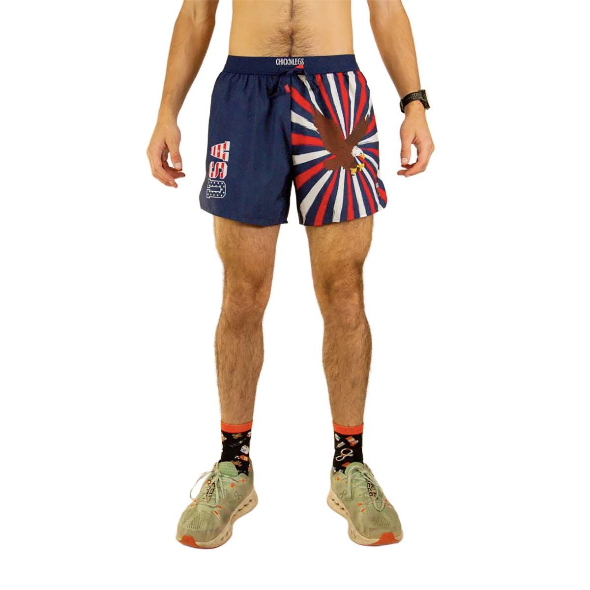 ChicknLegs 5" DS Running Shorts — Puerto Rico Flag — Size XSmall — Back View