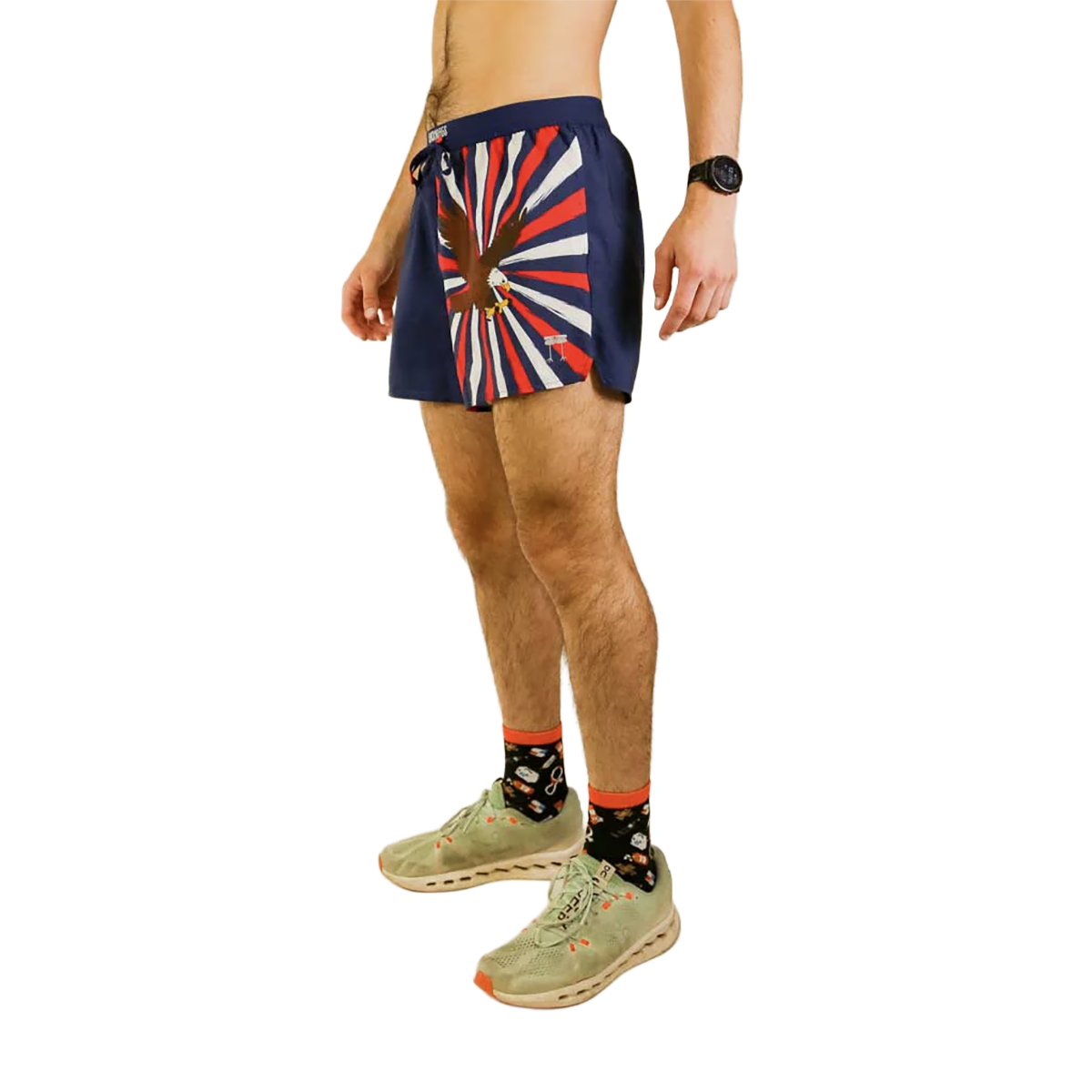 ChicknLegs 5" DS Running Shorts — Puerto Rico Flag — Size XSmall — Top View
