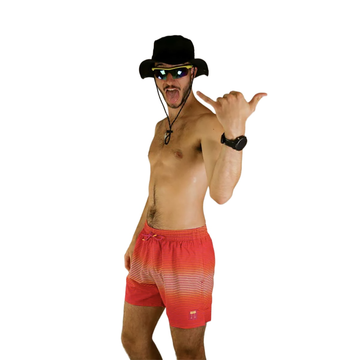Chicknlegs Swim Trunks — Neon Palms — Size XSmall — Alternate View 19