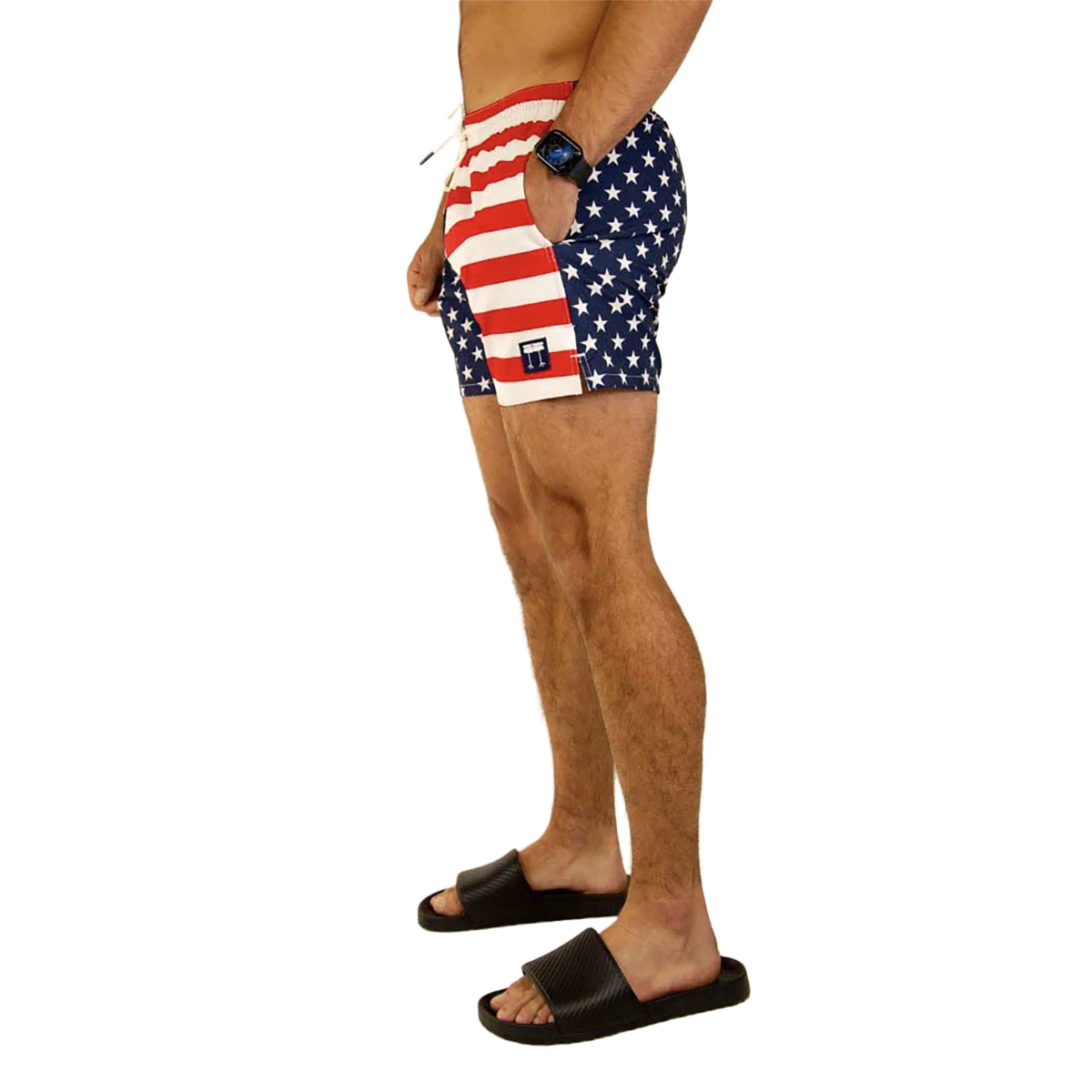 Chicknlegs Swim Trunks — Neon Palms — Size XSmall — Lifestyle View
