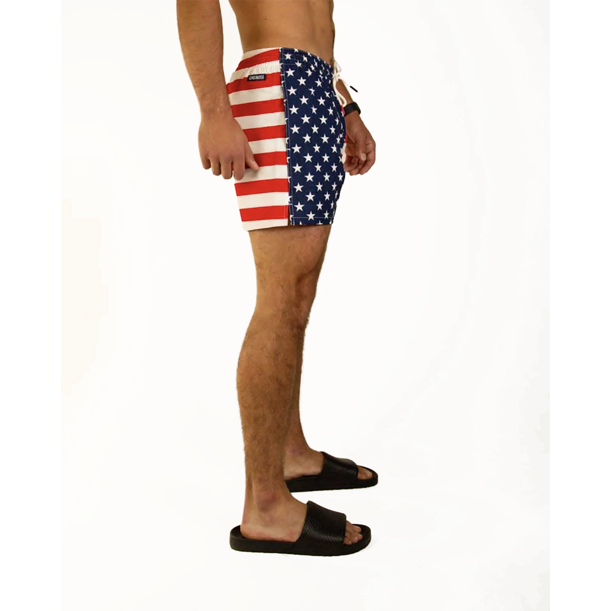 Chicknlegs Swim Trunks — Neon Palms — Size XSmall — Detail View
