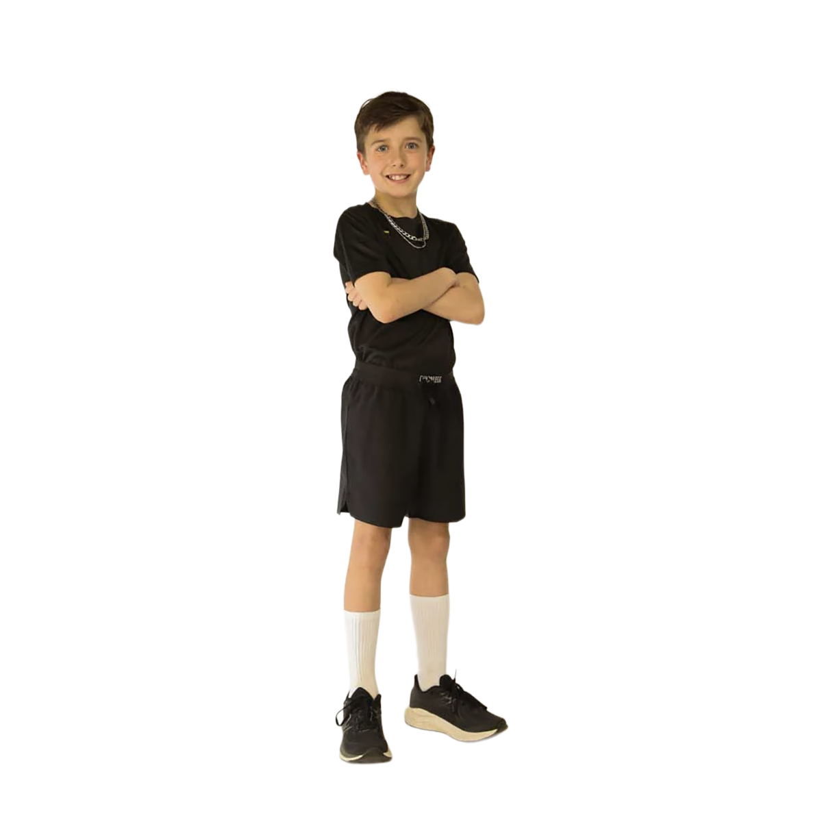 Chicknlegs Running Shorts Boys — Black — Size XSmall — Front View