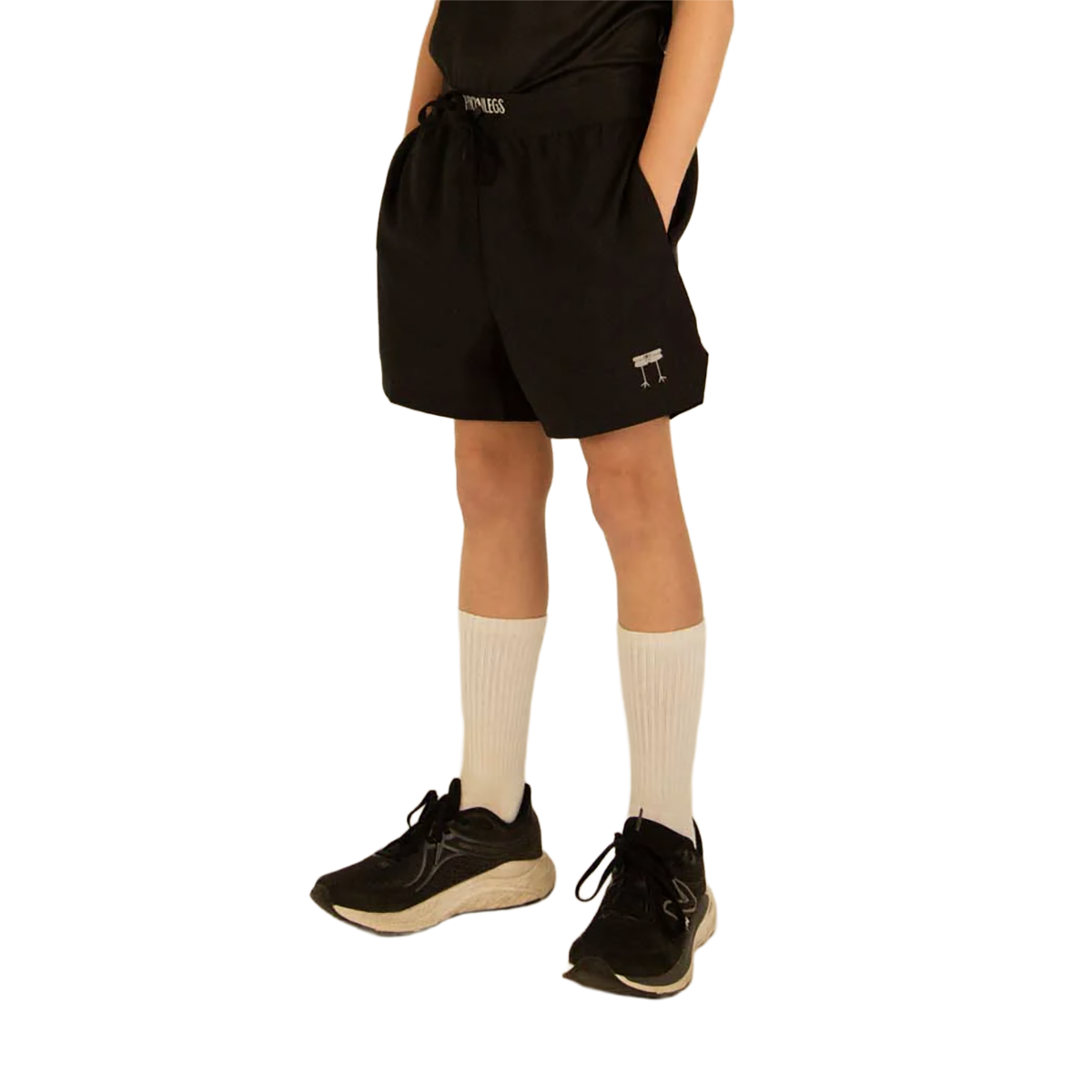 Chicknlegs Running Shorts Boys — Black — Size XSmall — Side View