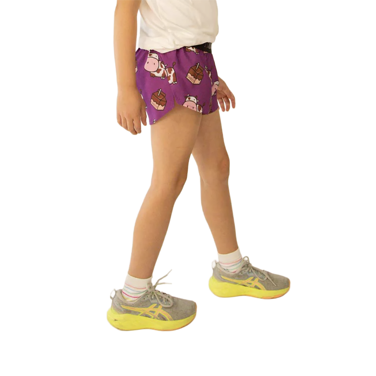 Chicknlegs Running Shorts Girls — Choccy Cows — Size XSmall — Back View