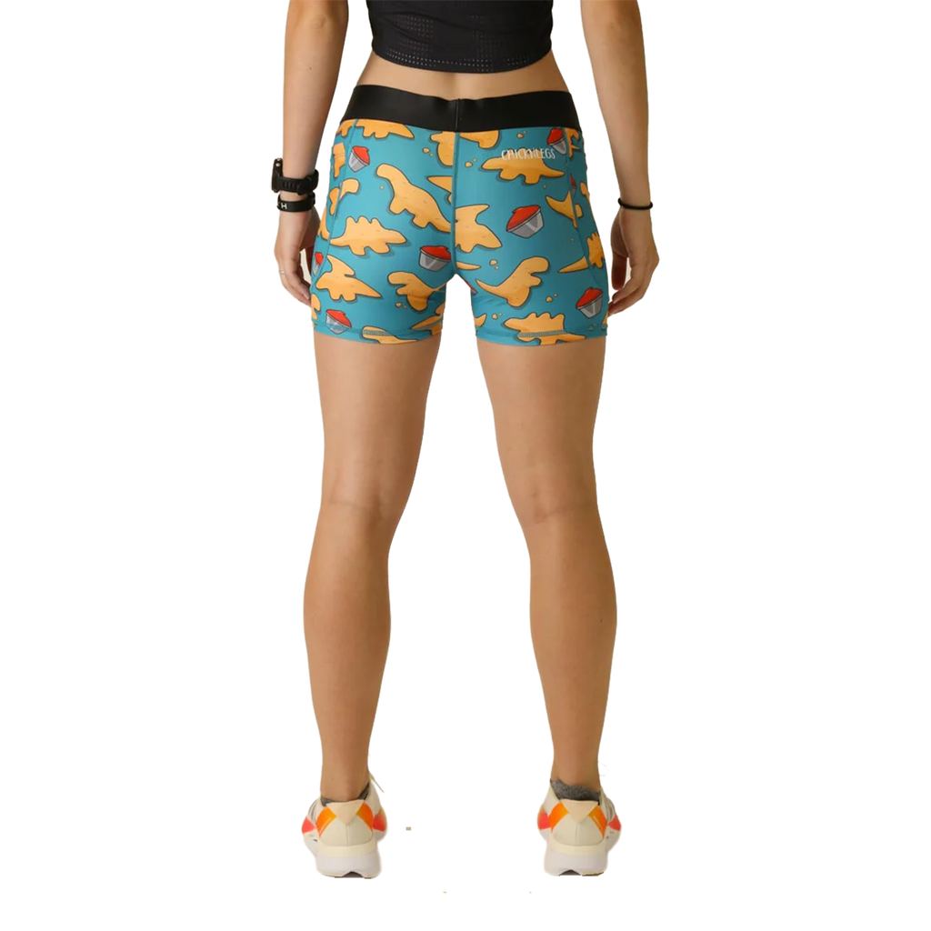 ChicknLegs 3" Compression Shorts — Dino Nuggets — Size Large — Back View
