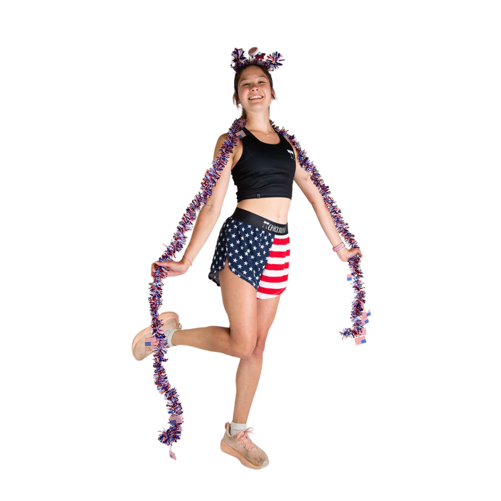ChicknLegs 4" Half Split Shorts — USA Flag — Size Small — Detail View