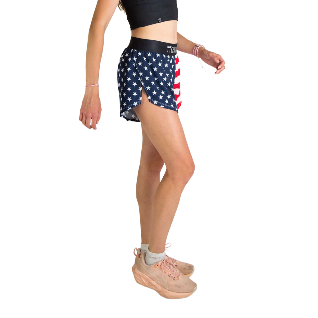 ChicknLegs 4" Half Split Shorts — USA Flag — Size Small — Back View