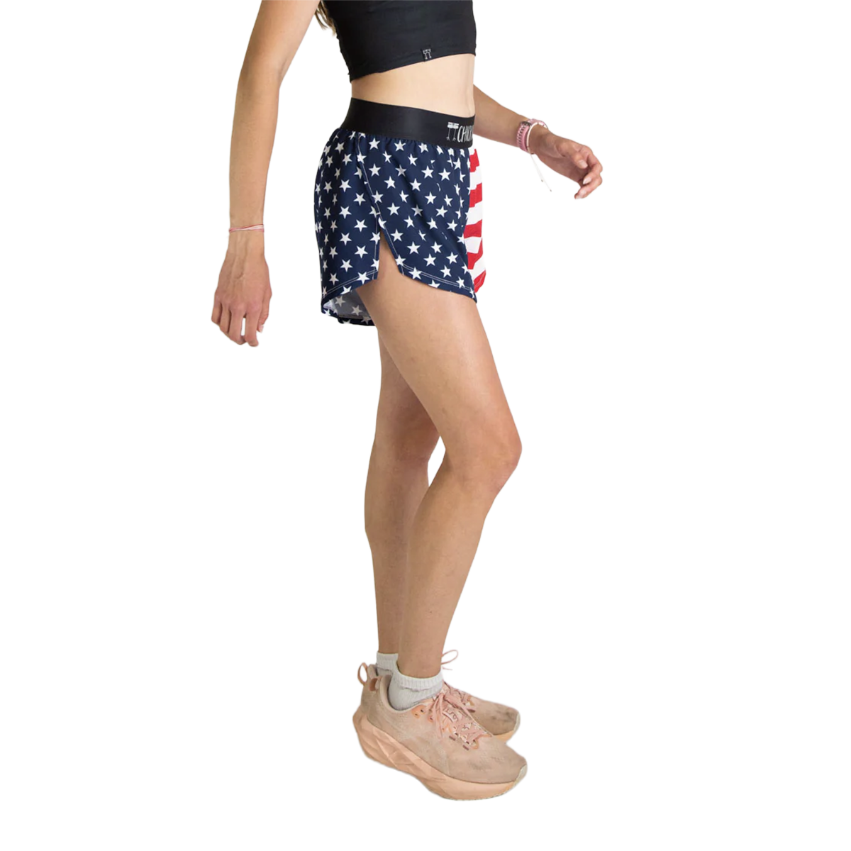 ChicknLegs 4" Half Split Shorts — USA Flag — Size Small — Back View
