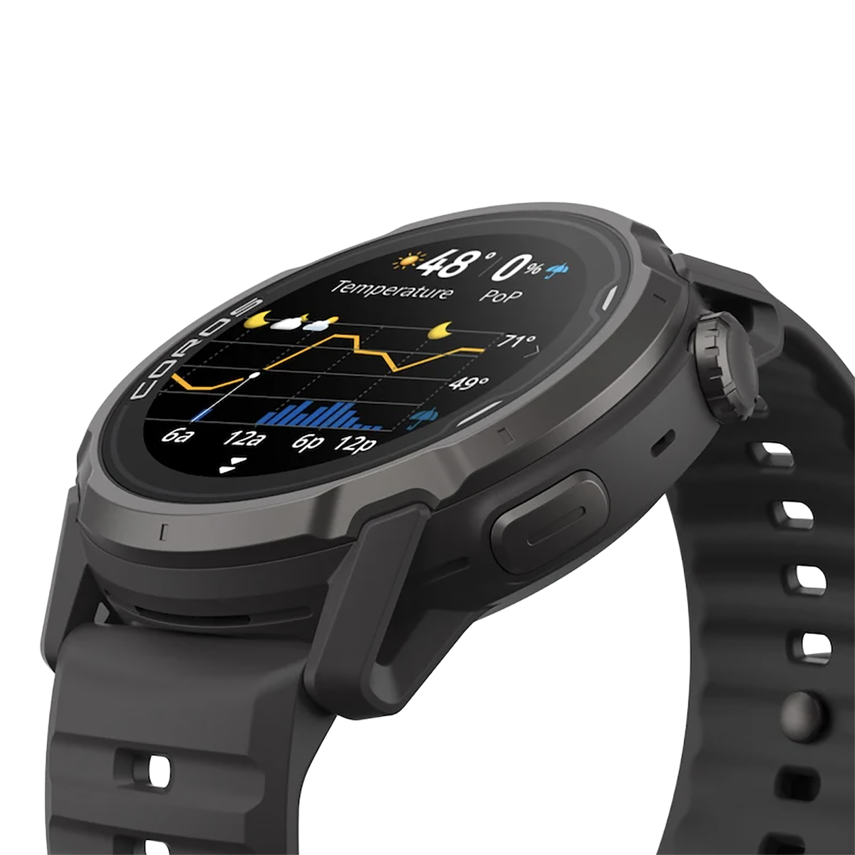 Coros Apex 4 — Black — Size 42 mm — Back View