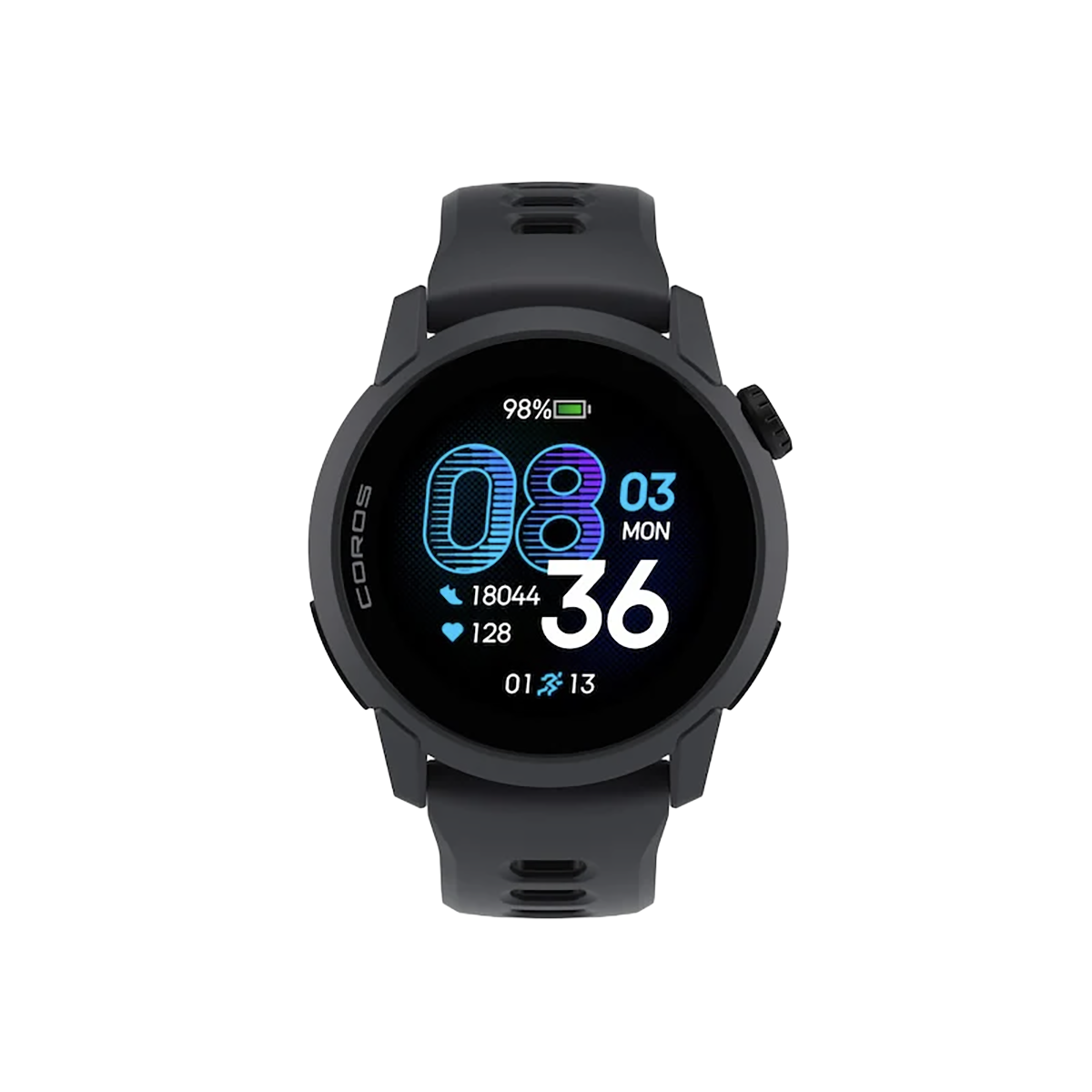 Coros Pace 4 — Black with Silicone Band — Size One Size — Front View