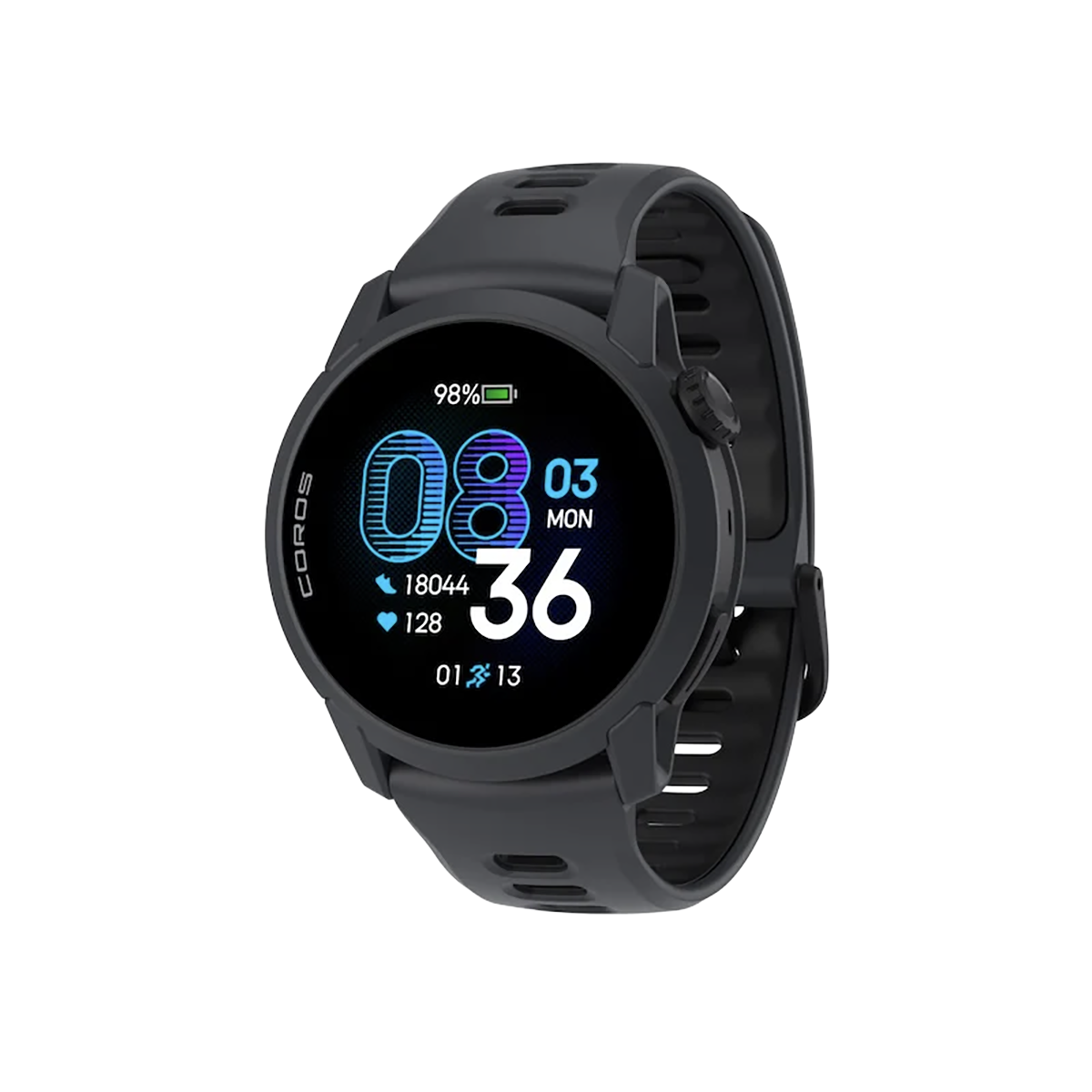 Coros Pace 4 — Black with Silicone Band — Size One Size — Side View