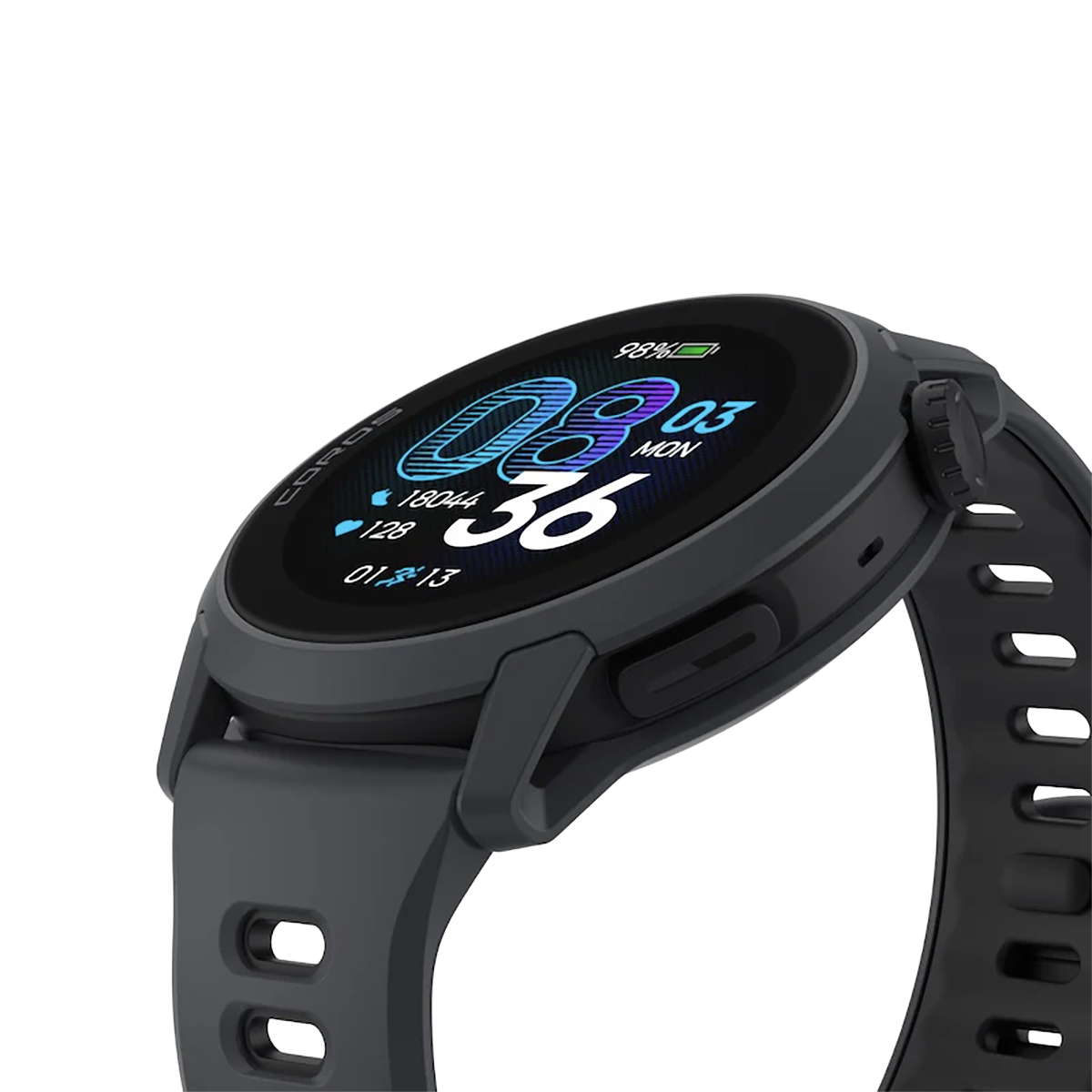 Coros Pace 4 — Black with Silicone Band — Size One Size — Back View