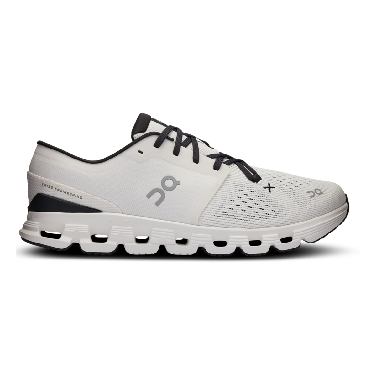 ON Cloud X V4 — Silver - Flame — Size B — Width 10 — Front View