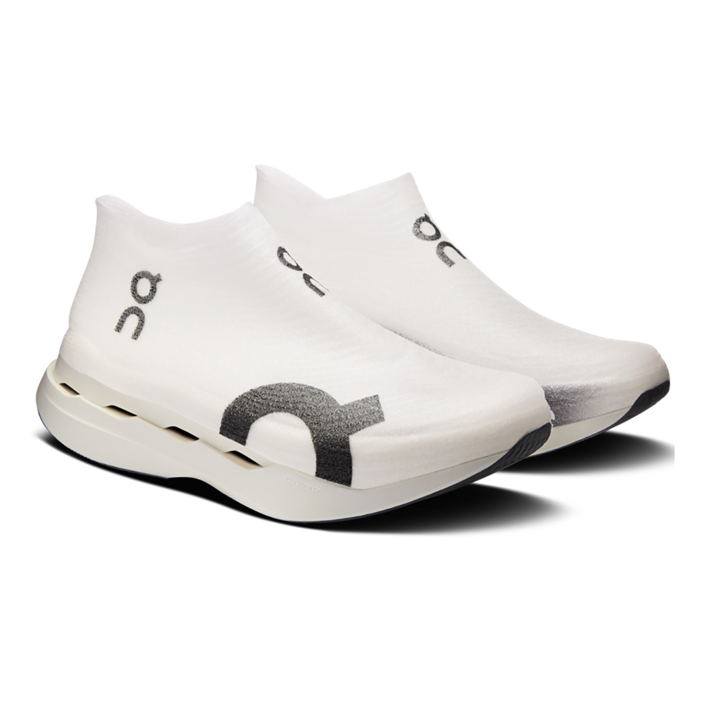 ON Cloudboom Strike LS — White - Black — Size D — Width 4.5 M / 6 W — Back View