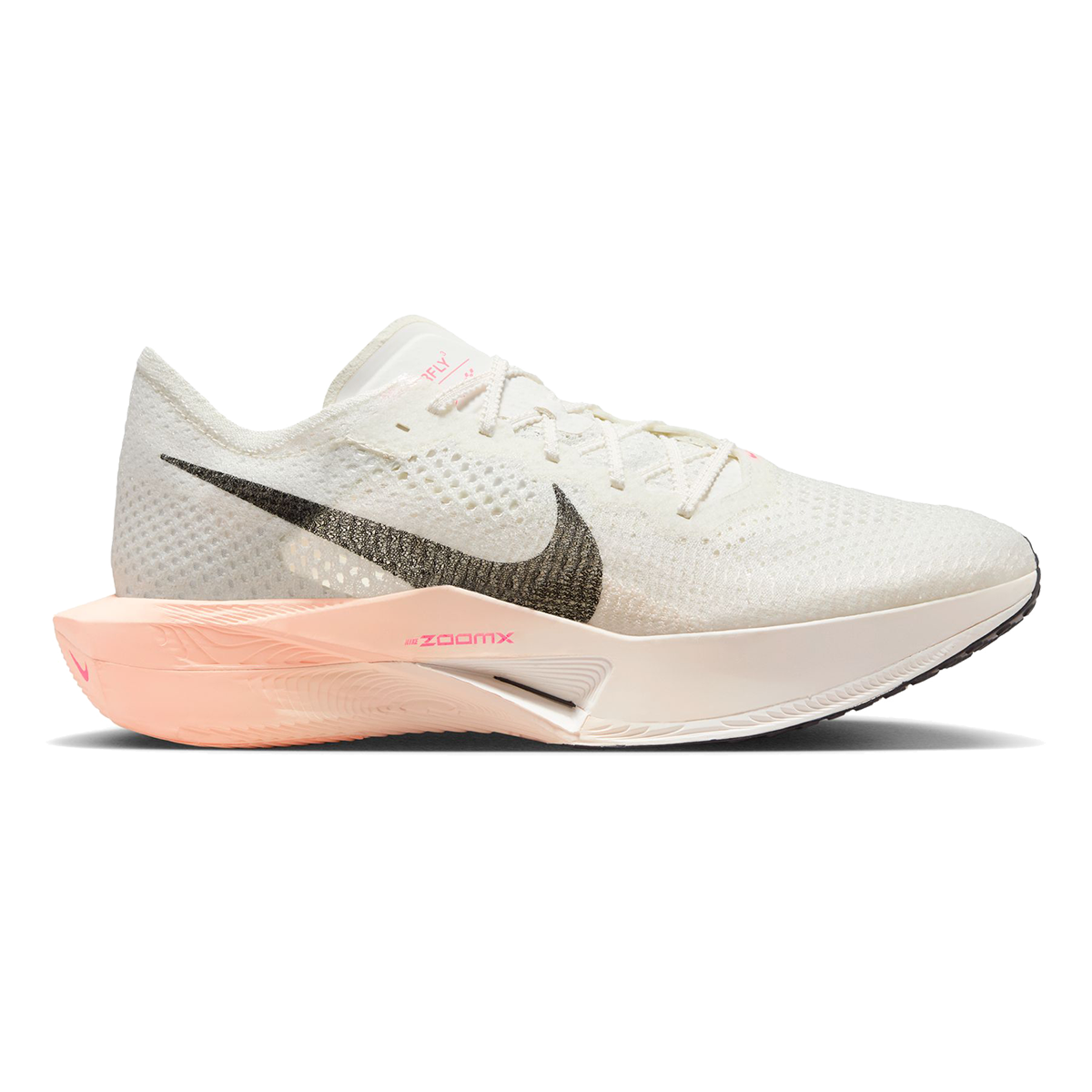 Nike ZoomX Vaporfly Next% 3 — Sail - Black - Crimson Tint - Guava Ice - Hot Punch — Size D — Width 8 — Front View