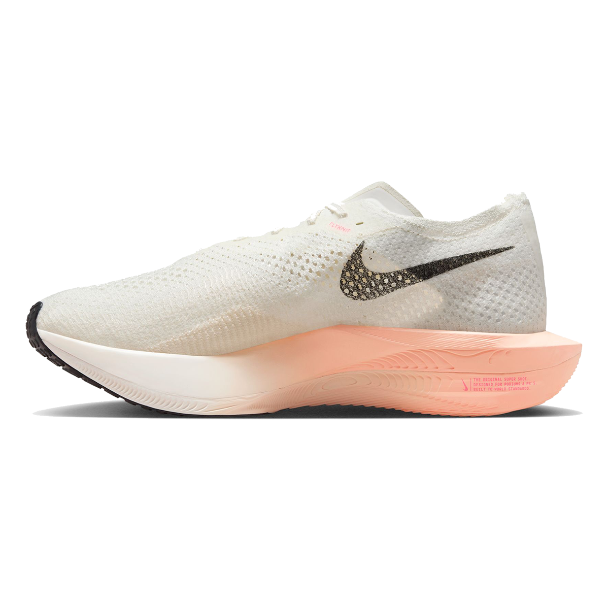 Nike ZoomX Vaporfly Next% 3 — Sail - Black - Crimson Tint - Guava Ice - Hot Punch — Size D — Width 8 — Side View