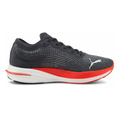 Puma Deviate Nitro — Asphalt - Harbor Mist - Cherry Tomato — Size D — Width 8 — Front View