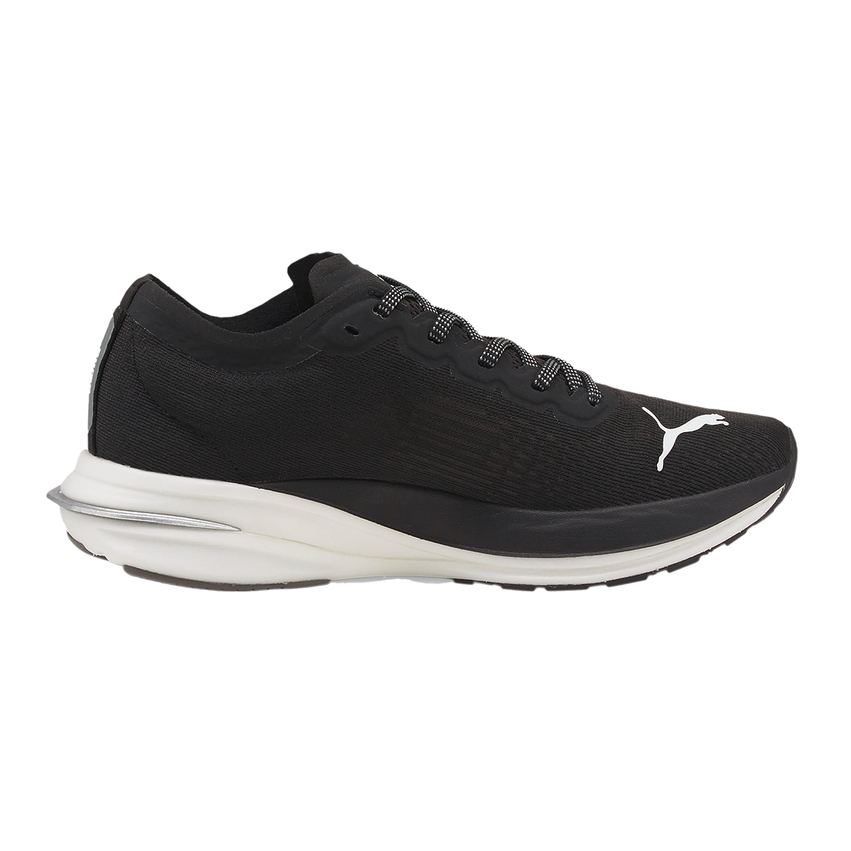 Puma Deviate Nitro — Black - White — Size B — Width 6 — Front View