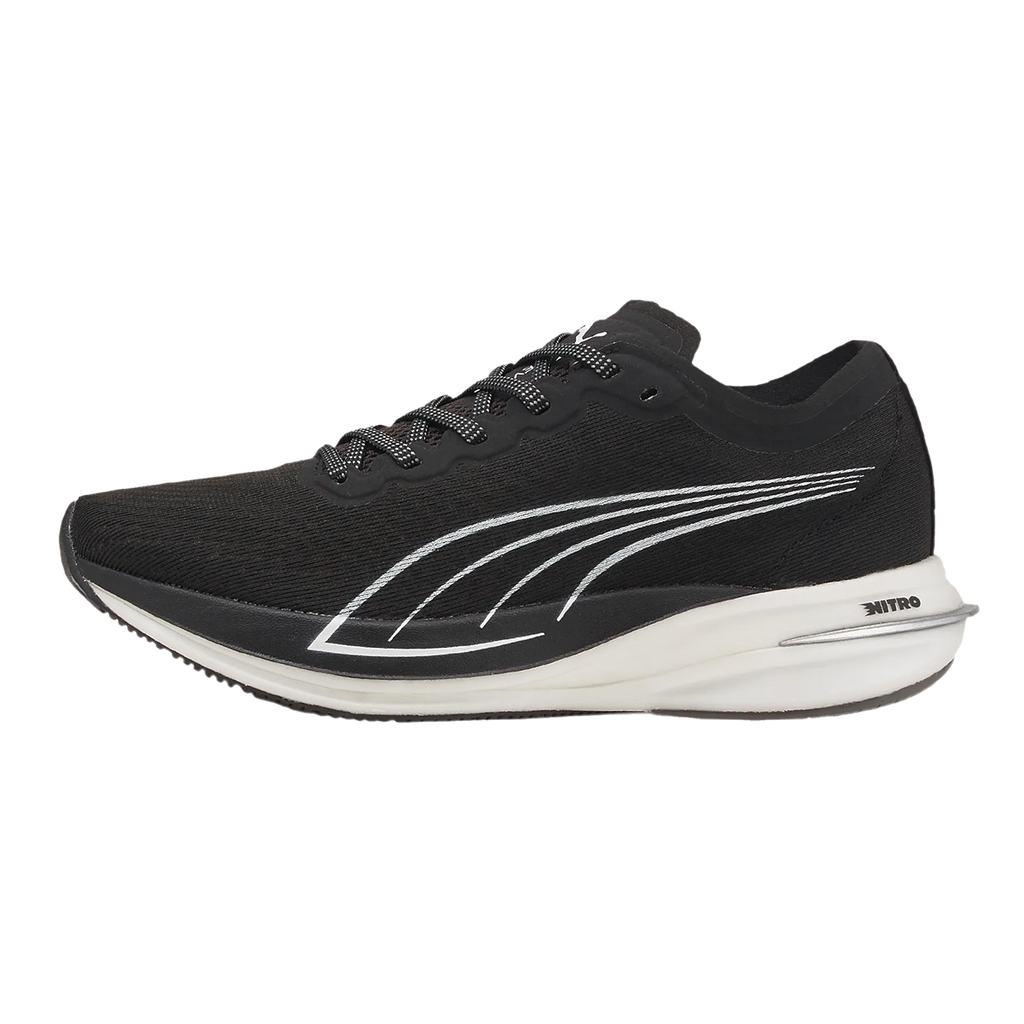 Puma Deviate Nitro — Black - White — Size B — Width 6 — Side View