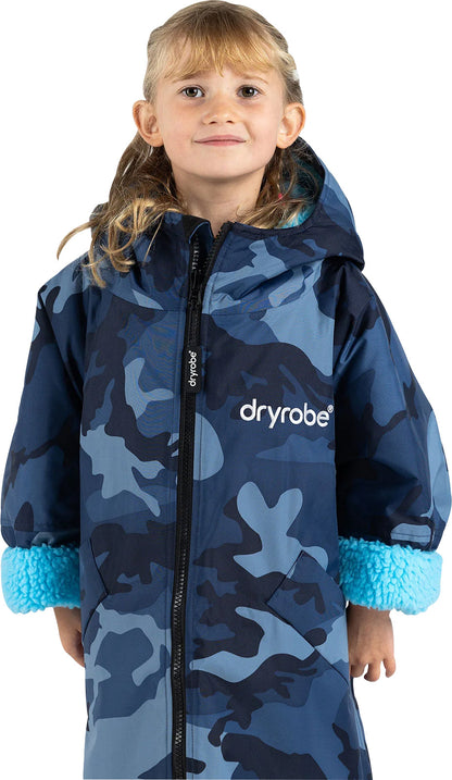 Dryrobe Advance Long Sleeve Junior Changing Robe - Blue Camo