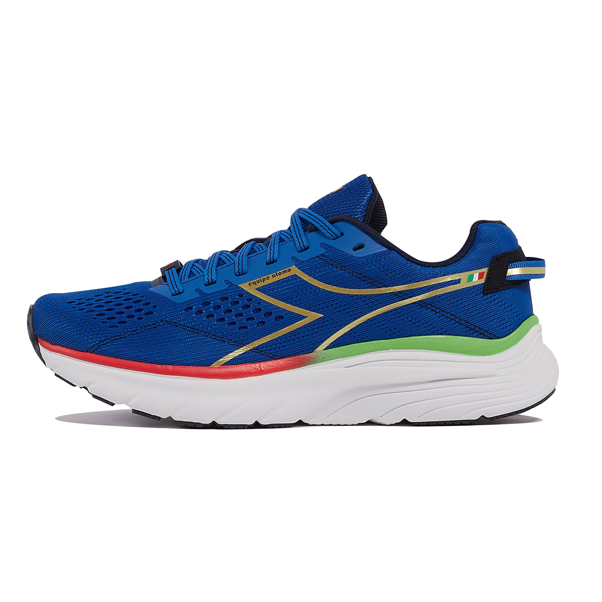 Diadora Equipe Atomo — Royal Blue - Gold — Size D — Width 10 — Side View