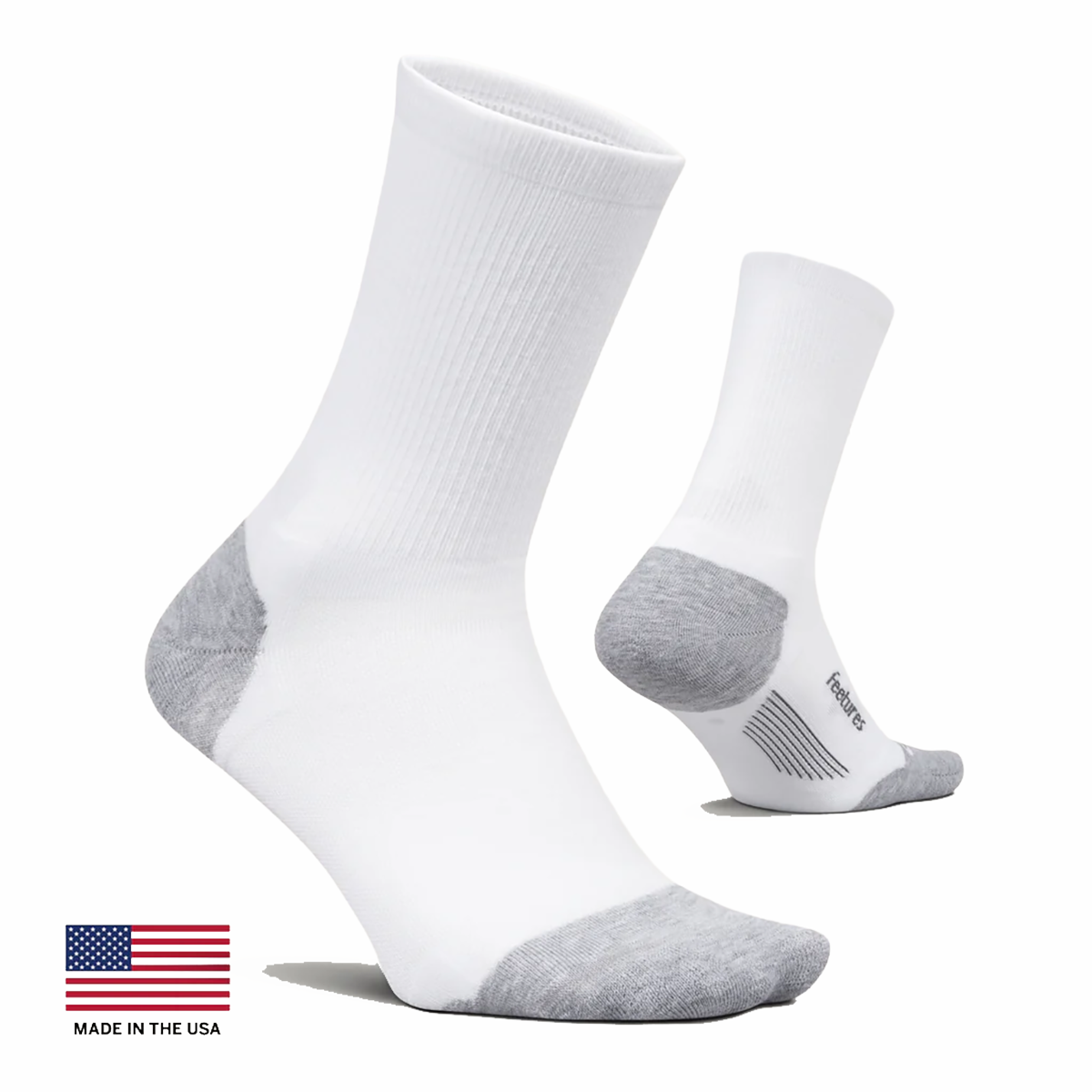 Feetures Elite Max Cushion Mini Crew — Soft Track — Size Small — Lifestyle View