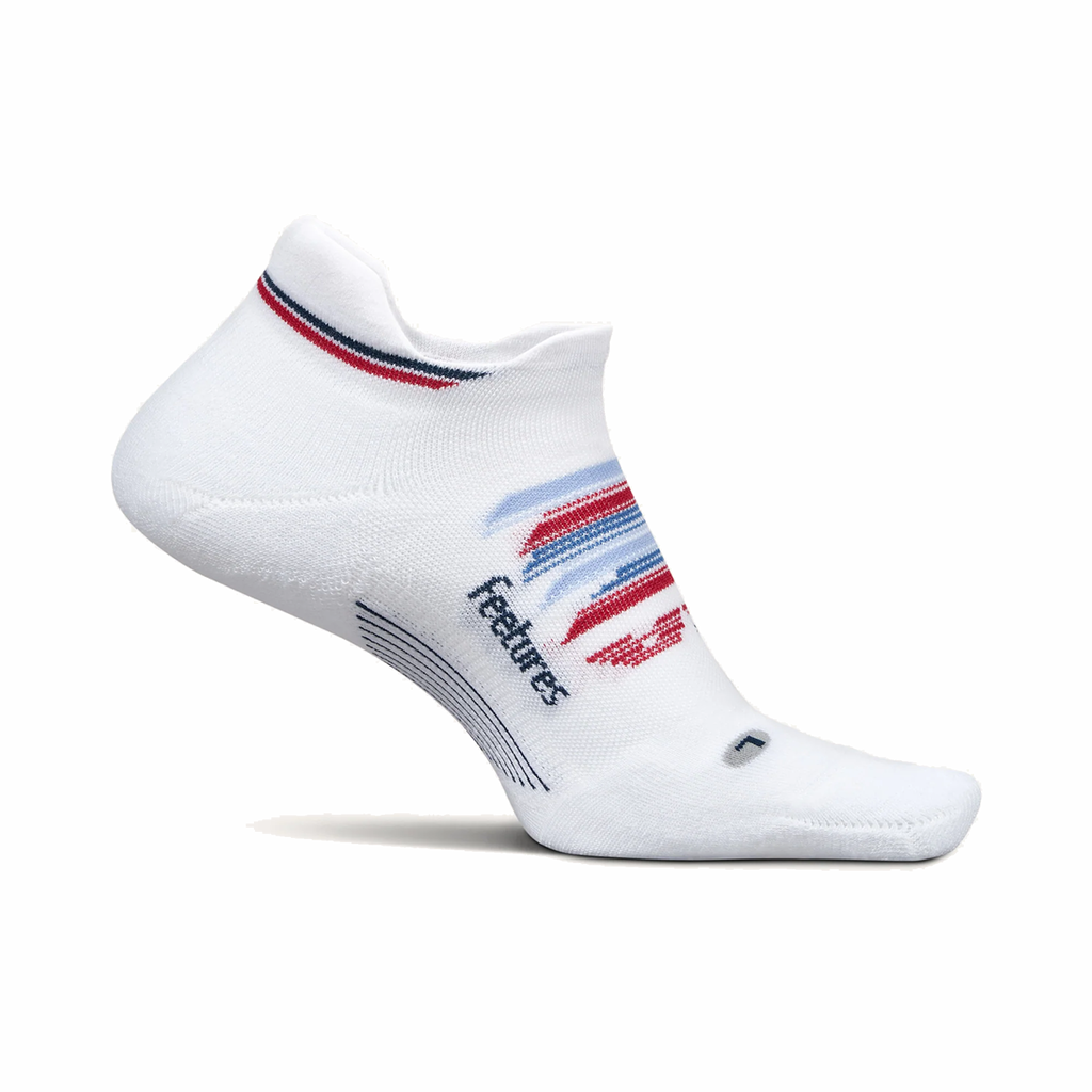 Feetures Elite Max Cushion LE No Show Tab — Spangled — Size Small — Front View