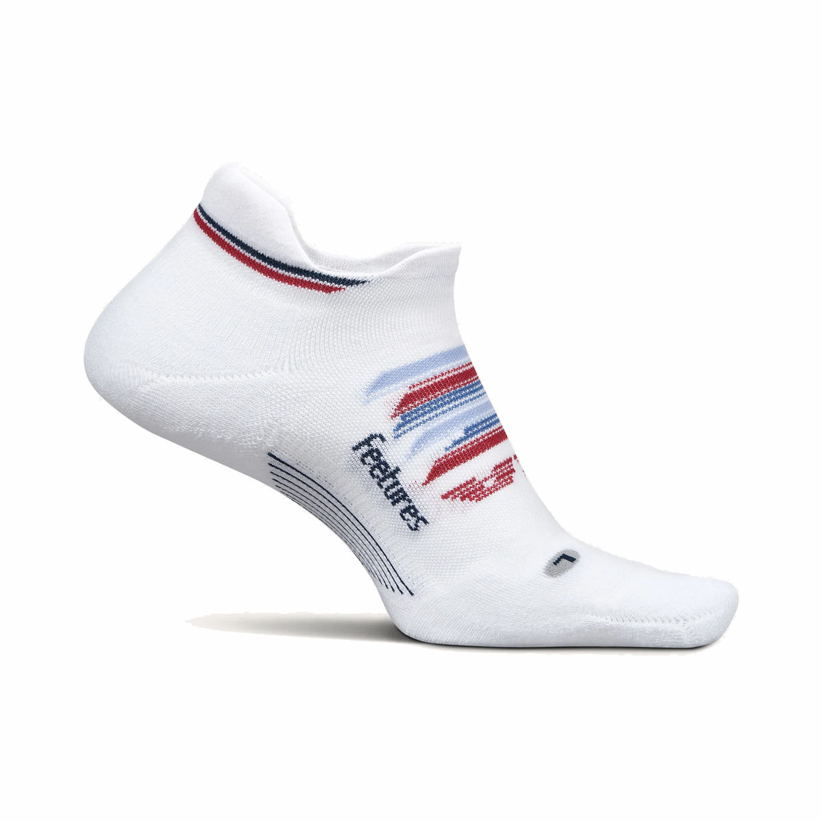 Feetures Elite Max Cushion LE No Show Tab — Spangled — Size Small — Front View