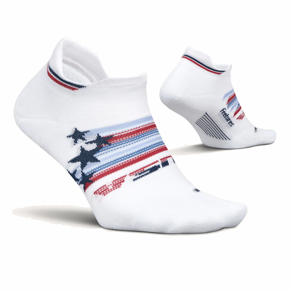 Feetures Elite Max Cushion LE No Show Tab — Spangled — Size Small — Side View