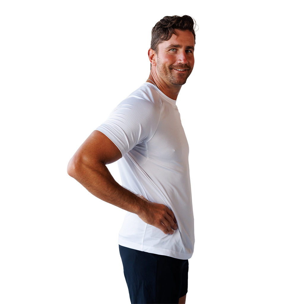 F2R Air Sense Textured Crew Neck Tee — Soft Meadow — Size Small — Top View