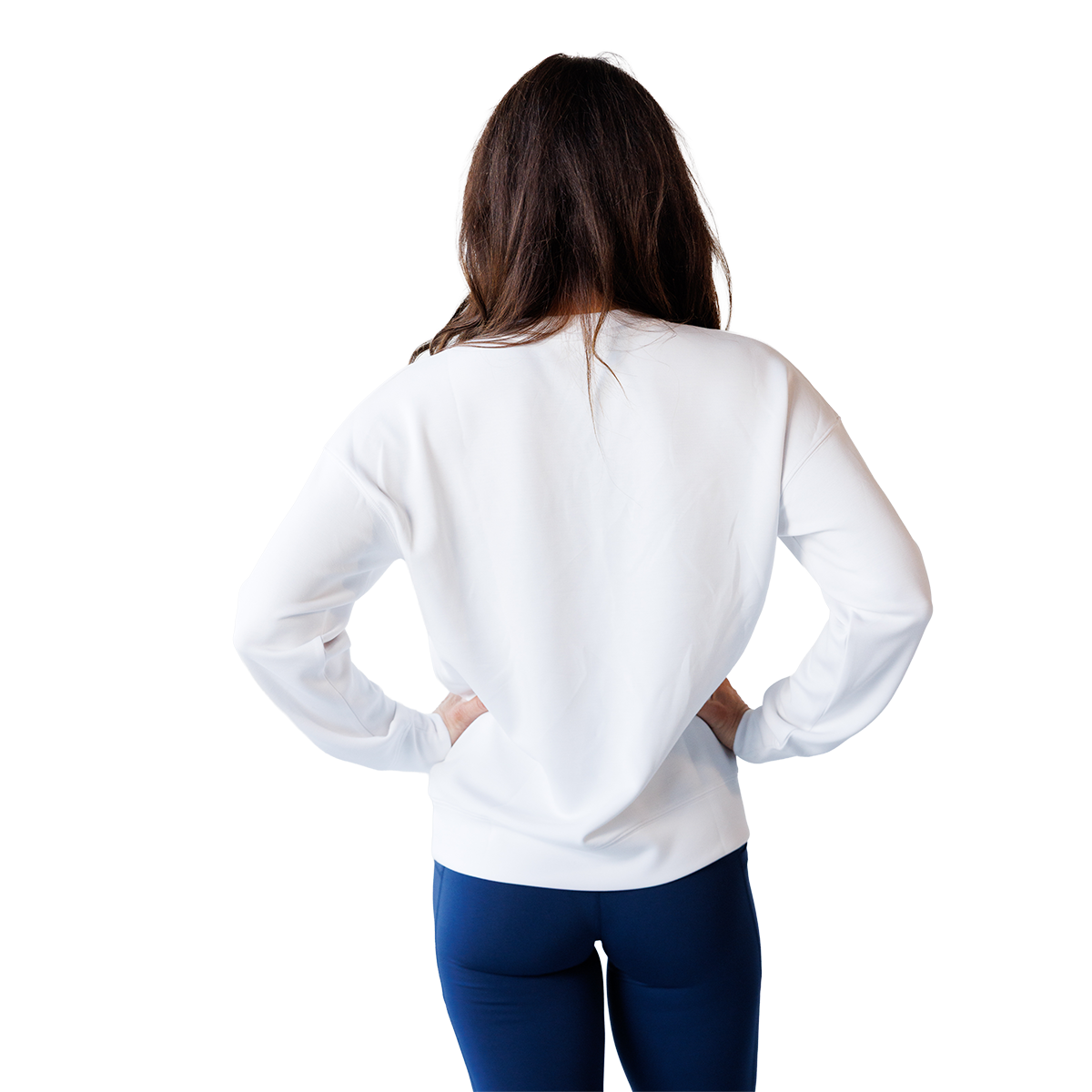 F2R Softlite Sandwashed Meet/Greet Crew Pullover — White — Size XSmall — Back View