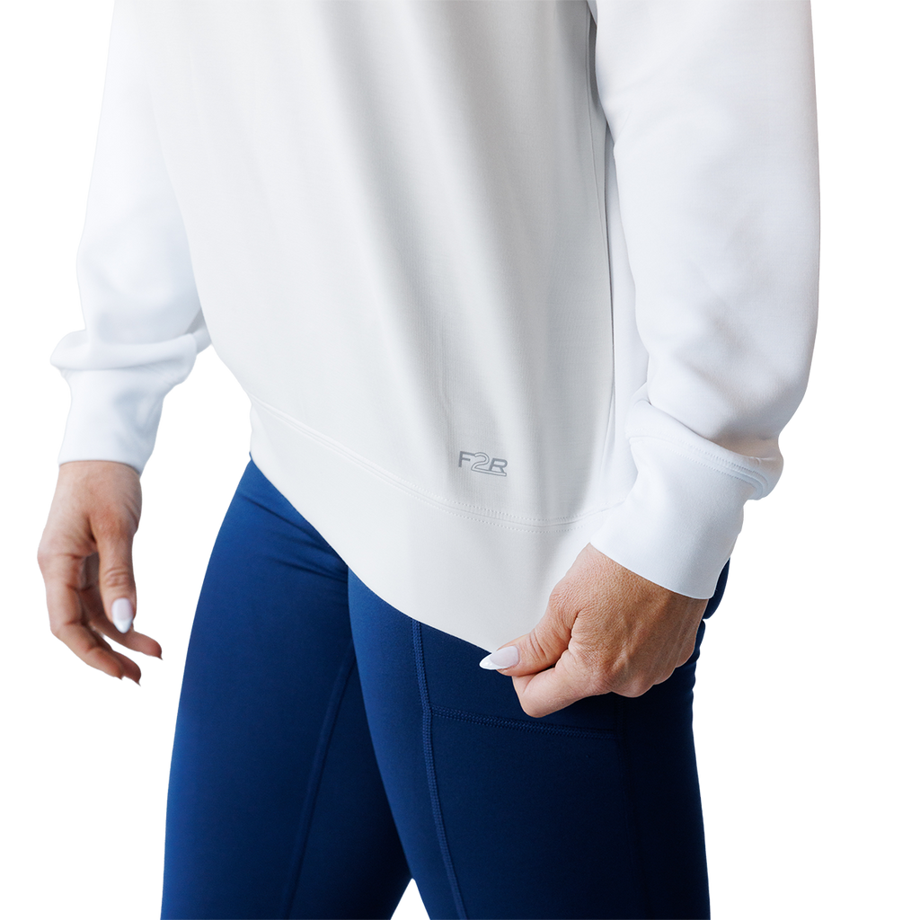 F2R Softlite Sandwashed Meet/Greet Crew Pullover — White — Size XSmall — Detail View