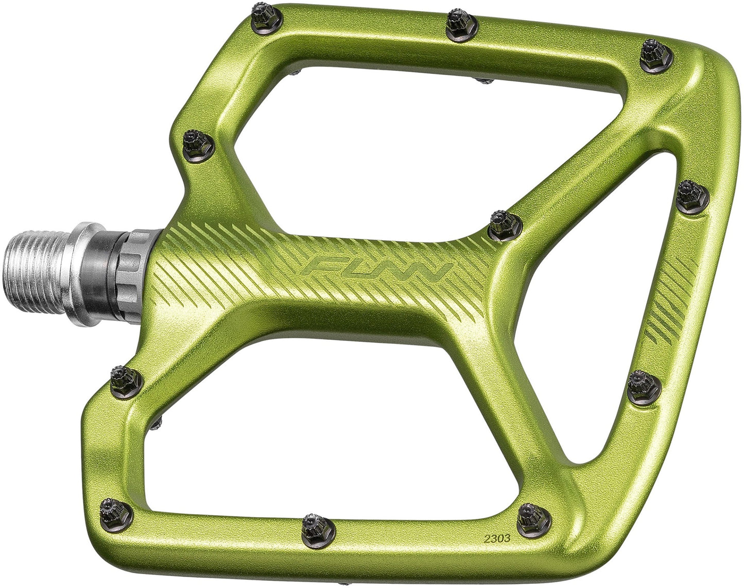 Funn Python 2 Alloy Flat Pedals Long Pins - Green