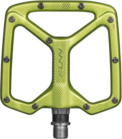 Funn Python 2 Alloy Flat Pedals Long Pins - Green