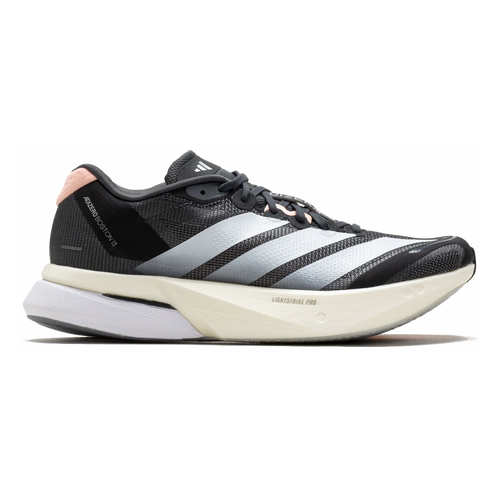 Adidas Adizero Boston 13 — Grey Five - Ftwr White - Haze Coral — Size B — Width 6.5 — Front View