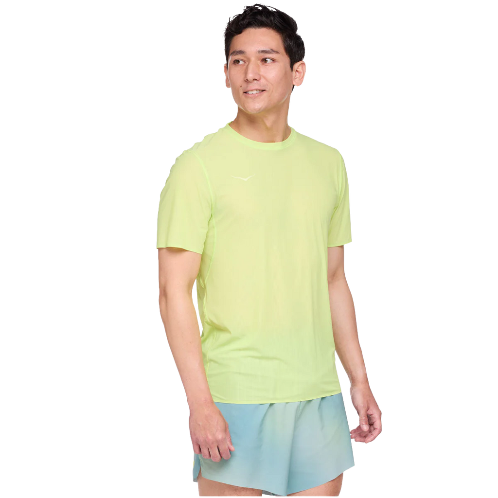 Hoka Airolite Run Short Sleeve — Lettuce — Size Medium — Front View