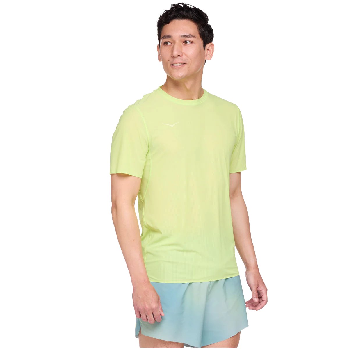 Hoka Airolite Run Short Sleeve — Lettuce — Size Medium — Front View