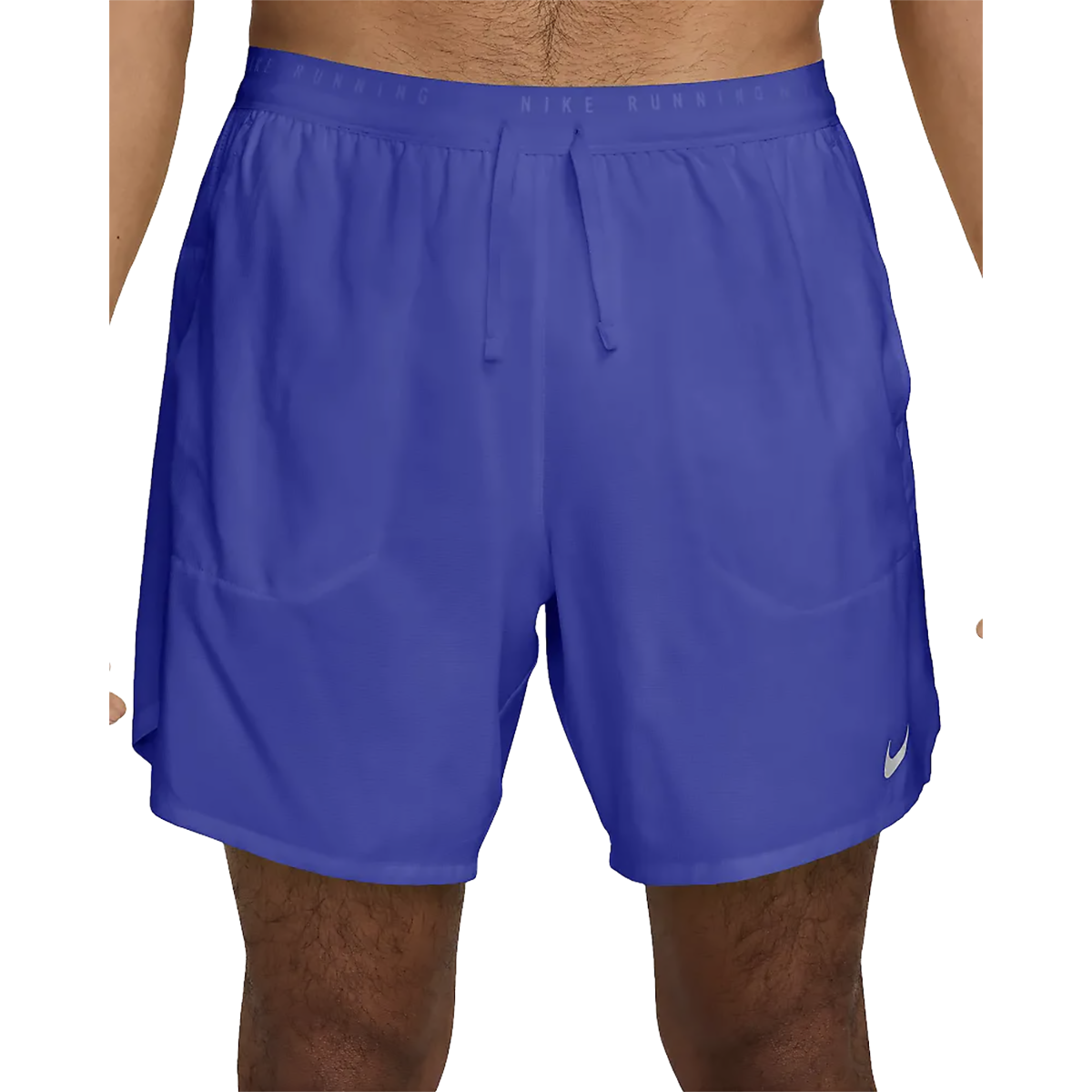 Nike Dri-FIT 7" 2-in-1 Running Shorts — Lapis - Reflective Silver — Size Small — Front View